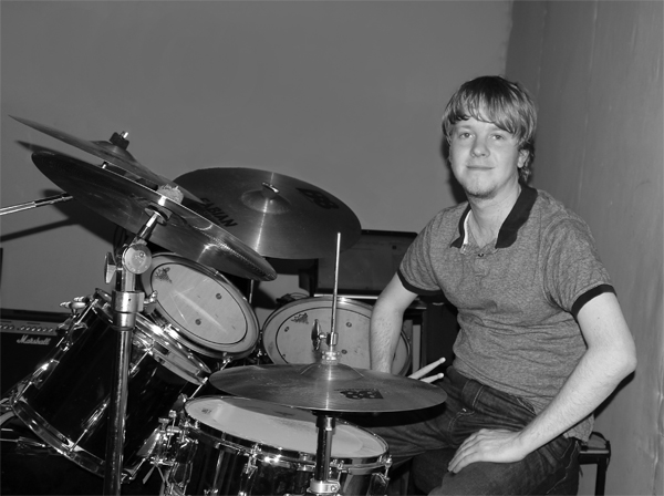 Martin at his drumkit